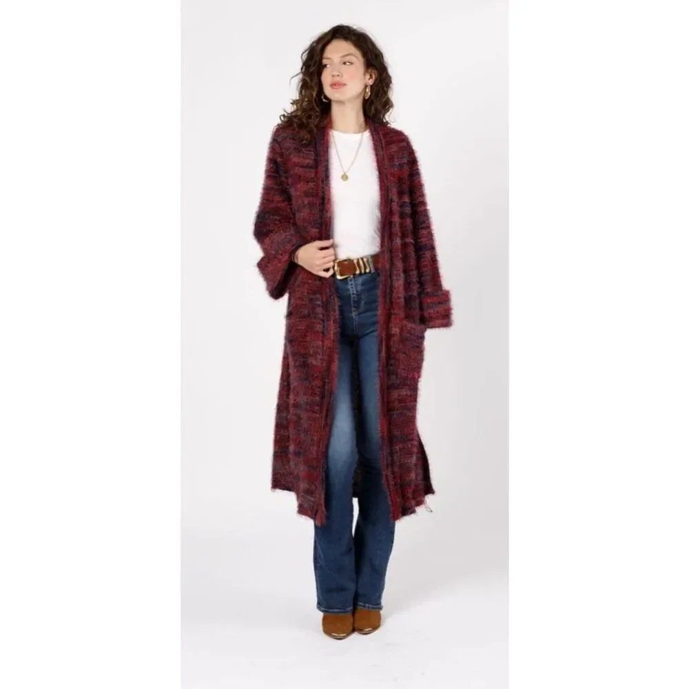 Band Of Gypsies Sunset Blvd Red Duster Cardigan Size Small NWT
